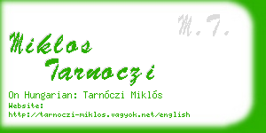 miklos tarnoczi business card